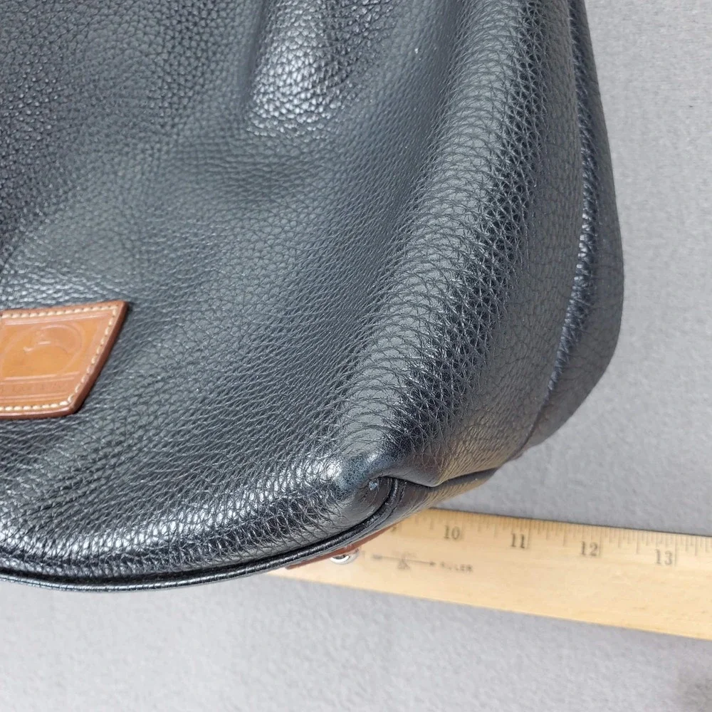 Dooney & Bourke Black Tan Pebbled‎ Leather Patterson Paige Shoulder Hobo Bag